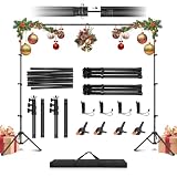 Jiang&Rong Portable Reverse-Folding Backdrop Stand Kit, 10ft x 6.5ft (W x H) Adjustable Background Stand with a Carrying Bag for Party, Birthday, Wedding, Graduation