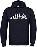 Größen S - 5XL Textildruck Universum Hoodie Moped Evolution S bis 5XL (L, Schwarz)