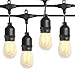 Produktbild BRIMAX 30W LED Lichterkette Aussen Strom 50ft (15M) mit 15 Stück S14 E27 Birnen 2W 2700K Warmweiss 230V LED string light IP44 Wasserdicht Plastik Glühbirnen Lichterkette für Camping, Garten, Terrasse