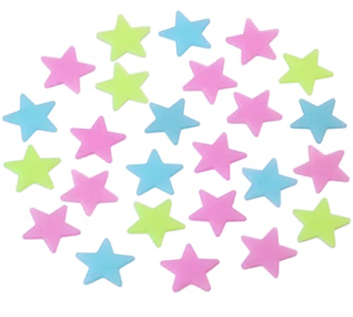 200Pcs Colorful Glow In The Dark Luminous Stars Fluorescent Noctilucent Plastic Wall Stickers Murals Decals For Home Art Decor Ceiling Wall Decorate Kids Babys Bedroom Room Decorations (11846) #TOP7