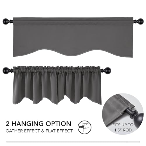 image for Deconovo Valances for Windows, Kitchen Valance for Window Topper, Scal