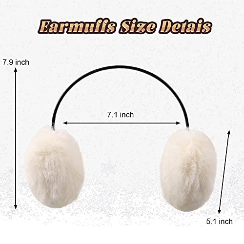 Yuoahcn Women Winter Earmuffs Unisex Warm Ear Muffs Lady Girls Plush Ear Warmers Outdoor Ear Covers Headband (White) #TOP4