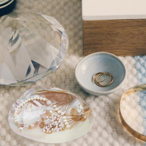 SUPERFINDINGS Natural Shell Jewelry Dish Tray Seashell Ring Holder 14.2x10.8cm/5.6x4.3inch Decorative Trinket Dish Stand for Earring Necklace Organizer Holder - Cosy Home Interiors SUPERFINDINGS Natural Shell Jewelry Dish Tray Seashell Ring Holder 14.2x10.8cm/5.6x4.3inch Decorative Trinket Dish Stand for Earring Necklace Organizer Holder - Image 6