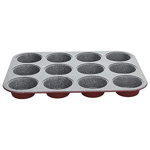 Tognana Sweet Cherry Stampo 12 muffin, Acciaio al Carbonio, rosso