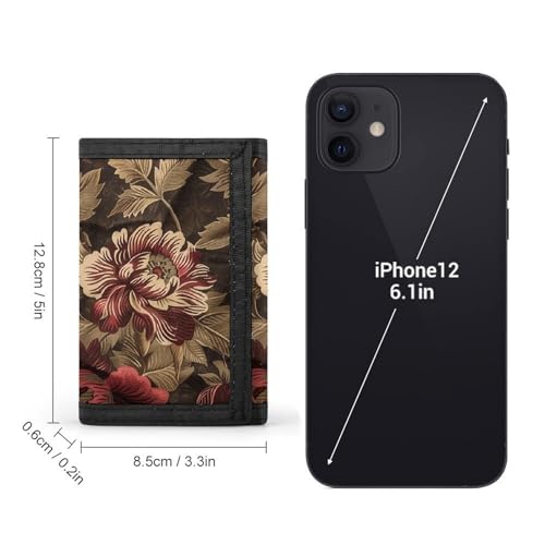 Burgundy And Brown Trifold Wallet, Card Cases And Money Oganizer Thin Stylish Mini Coin Bag with Zipper Coin Pocket Credit for Men And Women2