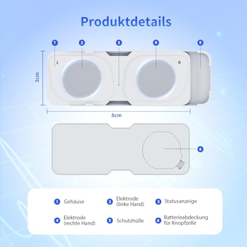 Mobiles EKG-Gerät, persönliches EKG-Gerät, erkennt Vorhofflimmern, Bradykardie oder Tachykardie in 30 Sekunden, Herzfrequenzmesser, App für iOS/Android