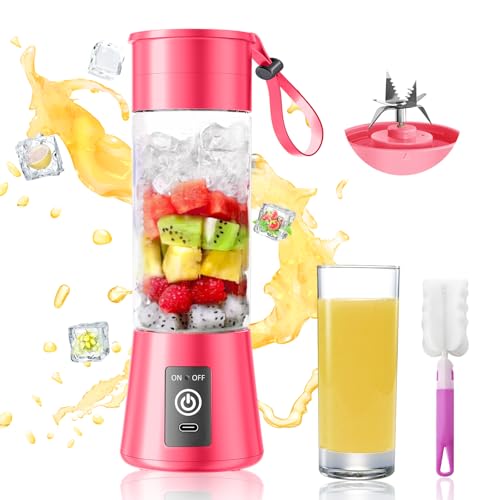 Image of 2026 New Portable Smoothies Blender - 13 Oz Personal Blender Cordless | Small Blender with 6 Blades & 380ML Cup BPA Free, High Blending Speed Suit for Making Fresh Juice in Travel Sports