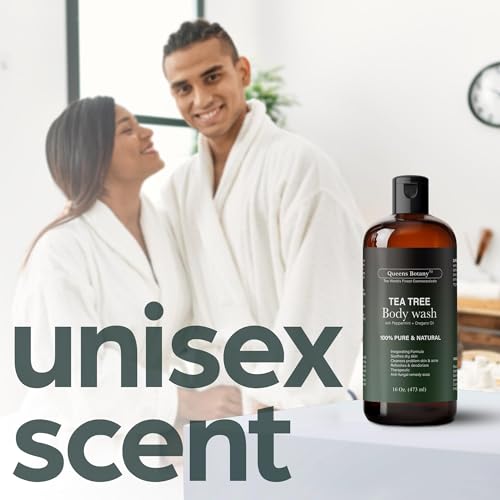 Antibacterial Tea Tree Oil Body Wash For Men & Women Remedy Soap Extra Strength - Helps Treat Acne, Athletes foot, Eczema, Toenail Fungus & Jock Itch & Ringworm (16 Fl Oz (Pack of 2)) - Thumbnail 5