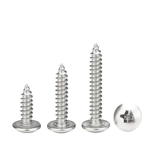 2/5PCS M5 M6 316ステンレス鋼クロスラージフラットヘッドセルフタッピング木ネジマッシュルームヘッドセルフ(45mm,M6-2pcs)