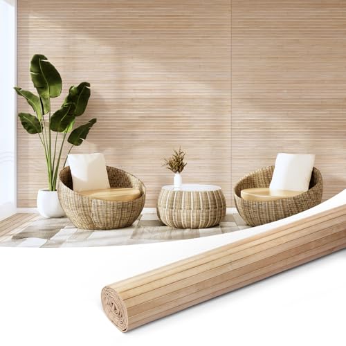 Image of Art3d 48 x 96 in Pole Wrap Natural Bamboo Wall Panel, 1-Pack, Carbonized