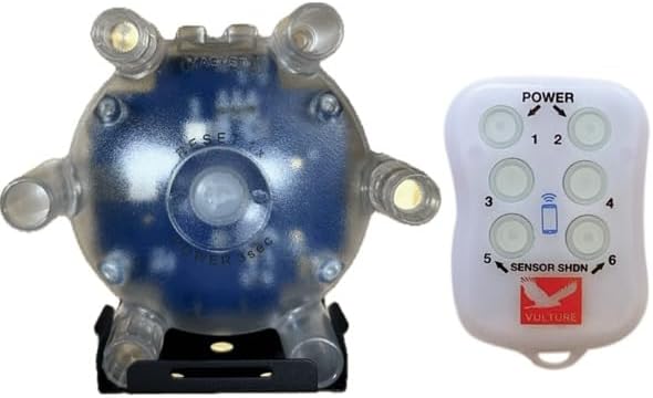 Vulture MaxPlus Sensor Combo Pack – Long-Range Monitoring System for Fishing, Trapping & Hunting with Magnet & Spin Alarms, Smartphone or Standalone Alerts, 360° LED Visibility