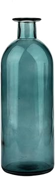 Smooth Face Clear Glass Vase for Flower, Bud Vase Hydroponic Planter for Home, Office, Room, Party-Green-Long-M