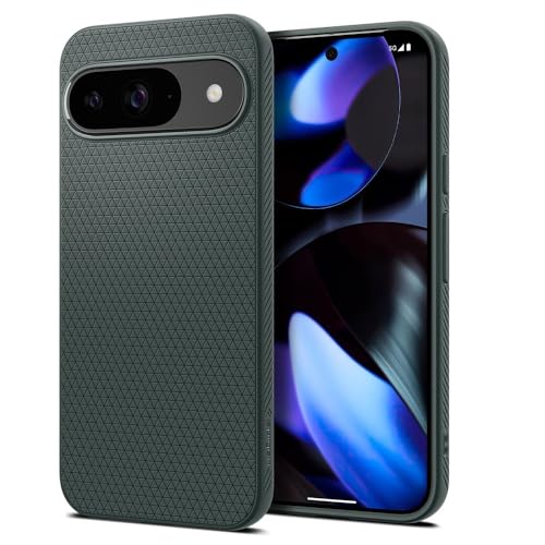 Image of Spigen Liquid Air Back Cover Case for Pixel 9 Pro /9, Durable Protection, Air Cushion Technology - TPU | Abyss Green