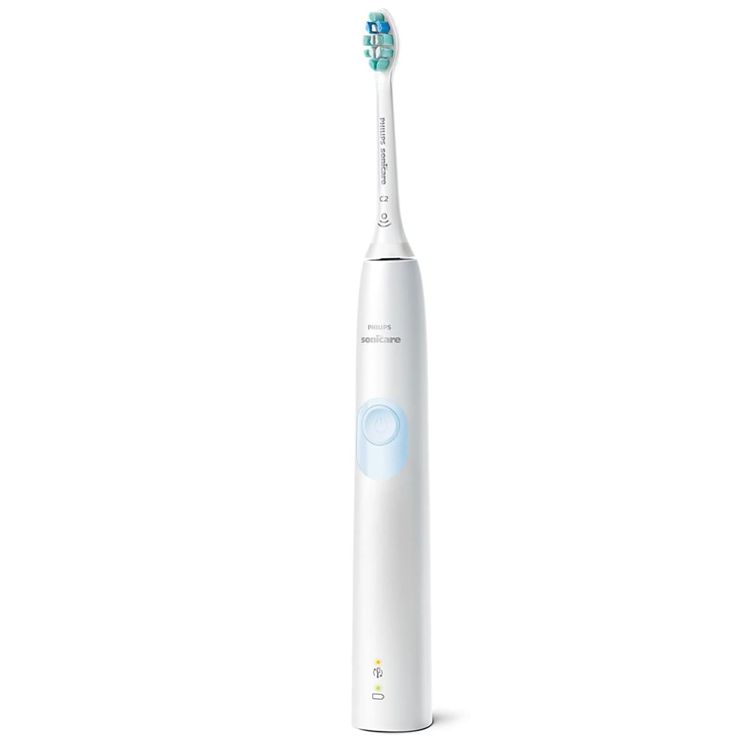 PHILIPS Sonicare ProtectiveClean 4300 Rechargeable Electric Power Toothbrush, 2 Pack – HX6402/85 – White + White – Up to 2 Weeks Operating time