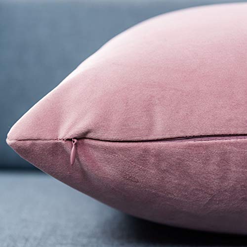 Image of JUSPURBET 16x16 Decorative Velvet Throw Pillow Covers Set of 2,Pink Purple | Modern Soft Cushion Covers Cases with Hidden Zipper for Couch Sofa Bed Living Room Bedroom Home Decor