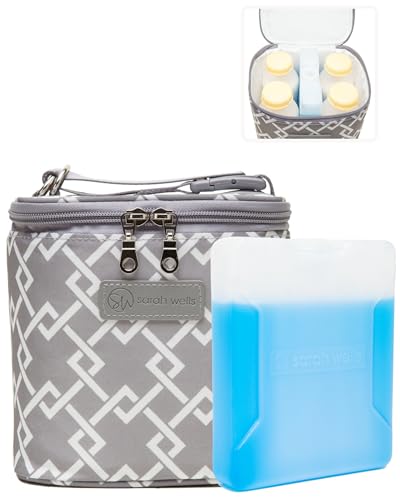 Cold Gold Breastmilk Cooler Bag with Safety Tested Ice Pack – Insulated Milk Storage for Work, Travel & Daycare – Fits Bottles & Pump Parts – Durable, Washable, Safety-Tested Cooler for Moms (Gray)