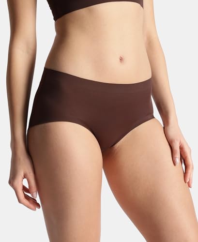 Image of Jockey 1827 Women's High Coverage Microfiber Nylon Elastane Stretch Mid Waist Hipster with No Visible Pantyline