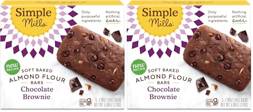 Image of Simple Mills Almond Flour Granola Bars, Chocolate Brownie- Gluten Free, Made with Organic Coconut Oil, Granola Bar Alternative, Healthy Snacks, Paleo Friendly, 6 Ounce (Pack of 2)