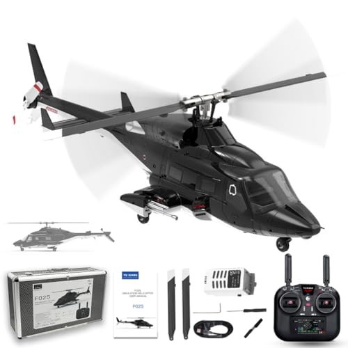 YUXIANG F02S Airwolf RC Helicopter for Adults, 1/34 Scale 8CH High Precision Remote Control Helicopter, 8CH Flybarless 6G/3D Stunt Heli with Optical Flow Positioning