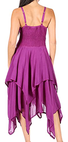 Image of Sakkas Lady Mary Jacquard Corset Style Bodice Lightweight Handkerchief Hem Dress