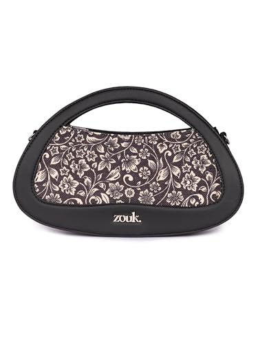 Image of ZOUK Nadia Sling Bag for Women - Stylish Crossbody with Cutout Top Handle | Handcrafted Shoulder Bag with Multiple Pockets & Water-Resistant Lining | Formal & Casual Use |