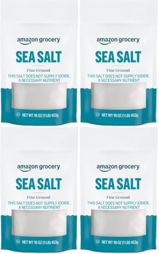 Amazon Grocery, Sea Salt, Fine Ground, 16 Oz (Pack of 4) - image 1