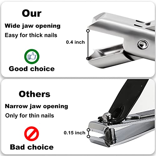 Ultra Sharp Stainless Steel Nail Clippers With Catcher, Fingernail & Toenail Clippers Splash Proof Nail Clippers Luxury Nail Cutter For Thick Nails #TOP4