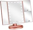 Flymiro Tri-fold Lighted Vanity Makeup Mirror with 3x/2x …