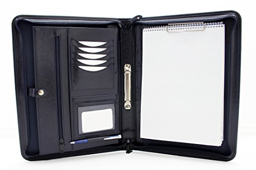 Porte-documents A4 bleu Noda anti-perte de feuillets avec classeur zippé robuste - 2