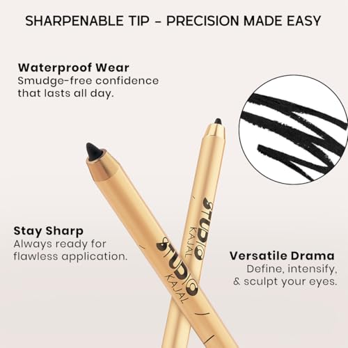 Image of INSIGHT Studio Kajal - Black 1.5 g | Waterproof & SmudgeProof | Long-Lasting | Jet Black Eye Pencil for Precision Lines & Smoky Eye Makeup