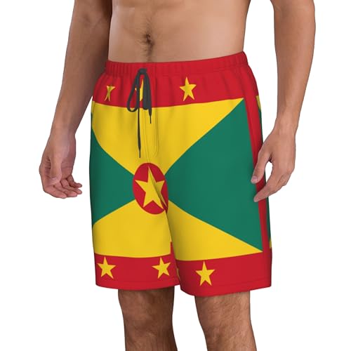 CUTEDWARF Flag of Grenada Men's Swim Trunks Beach Swimwear Beach Shorts Summer Board Shorts4