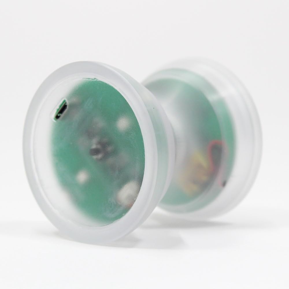 F7 LED Yo-Yo - USB Rechargeable LED Lights YoYo (PC Clear White/Blue Lights)