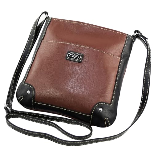 Bolsa Tiracolo Feminina MONZA em Couro (Pinhão)