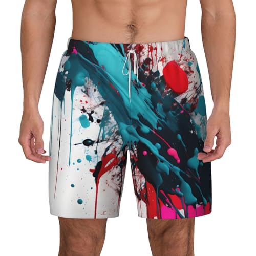 Short de bain pour homme avec doublure de compression abstrait