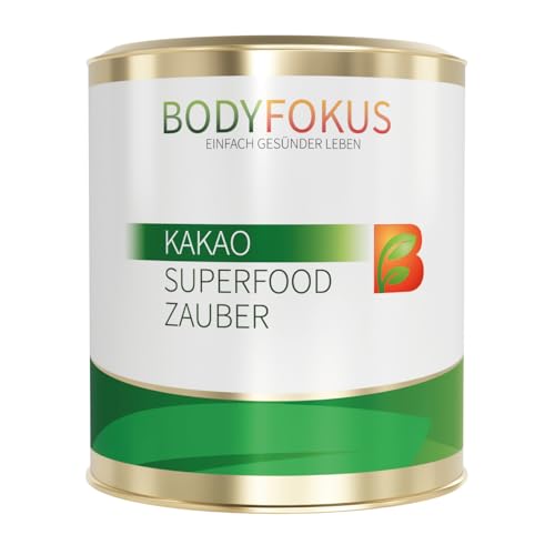 BodyFokus Kakao Superfood Zauber | köstliches Kakaogetränk mit Gewürzen und Pflanzenstoffen - 74% Kakaoanteil - 12% Polyphenole im Kakaobohnenextrakt