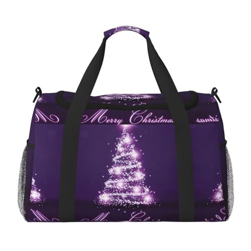 Sac de nuit imprimé arbre de Noël violet une idée cadeau originale