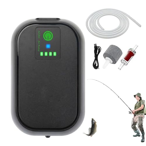 Aérateur pour Seau À Appâts - Pompe à Air pour Pêche en Extérieur | Pompe Portable Silencieuse pour Appâts et Aquarium