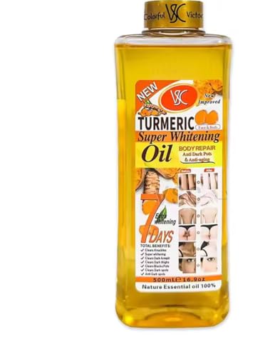 Turmeric Oil Super Whitening Face & Body Moisturizer Nourishing Anti-aging Correct Spots Wrinkle Skincare Essential oil 500ml/16.9oz (500ml/16.9oz)