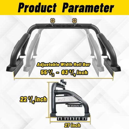 Image of MONOKING Full Size Roll Bar for Truck Retractable Tonneau Cover (for Full Size Truck)