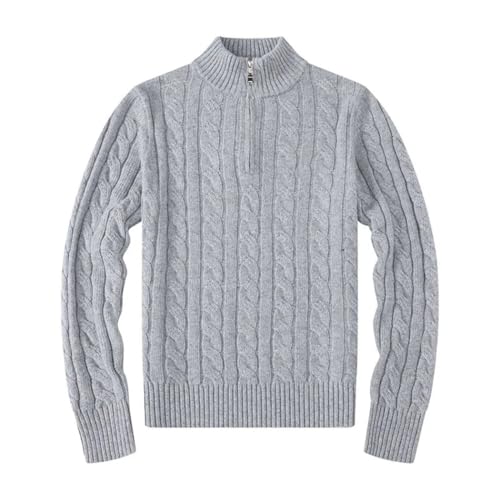 Men's Cotton Quarter Zip Sweater Men's Pullover Knit Long Sleeve Sweater2