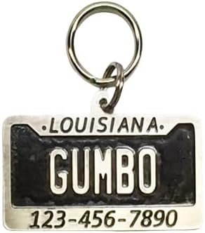 License Plate Dog Tag-Pet ID Tag-Custom Handcrafted Identification Dog Tag-Cat ID Tag-United States US Custom Engraved Pet Tag (1 1/2", Brass)