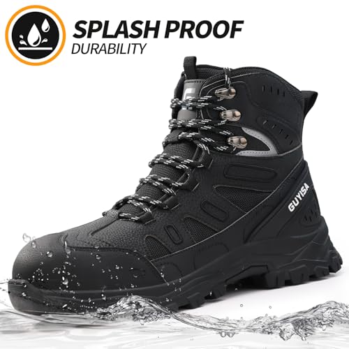 Image of Steel Toe Boots for Men Work Indestructible Safety Boots | Impact-Resistant, Puncture-Resistant, Comfortable, Wear-Resistant, Construction Factory, Warehouses, Jobsites