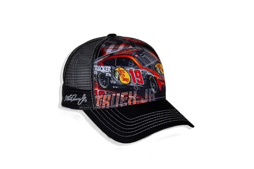 Checkered Flag Sports Martin Truex, Jr. #19 NASCAR Car Sublimated Black Mesh Structured Hat