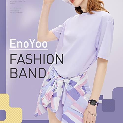 Enoyoo 4 Pack Elastic Watch Bands Compatible With Fitbit Versa/Versa Se/Versa Lite/Versa 2 Bands For Women Men, Adjustable Stretchy Nylon Soft Loop Strap Sport Replacement Wristband For Versa Smartwatch #TOP4