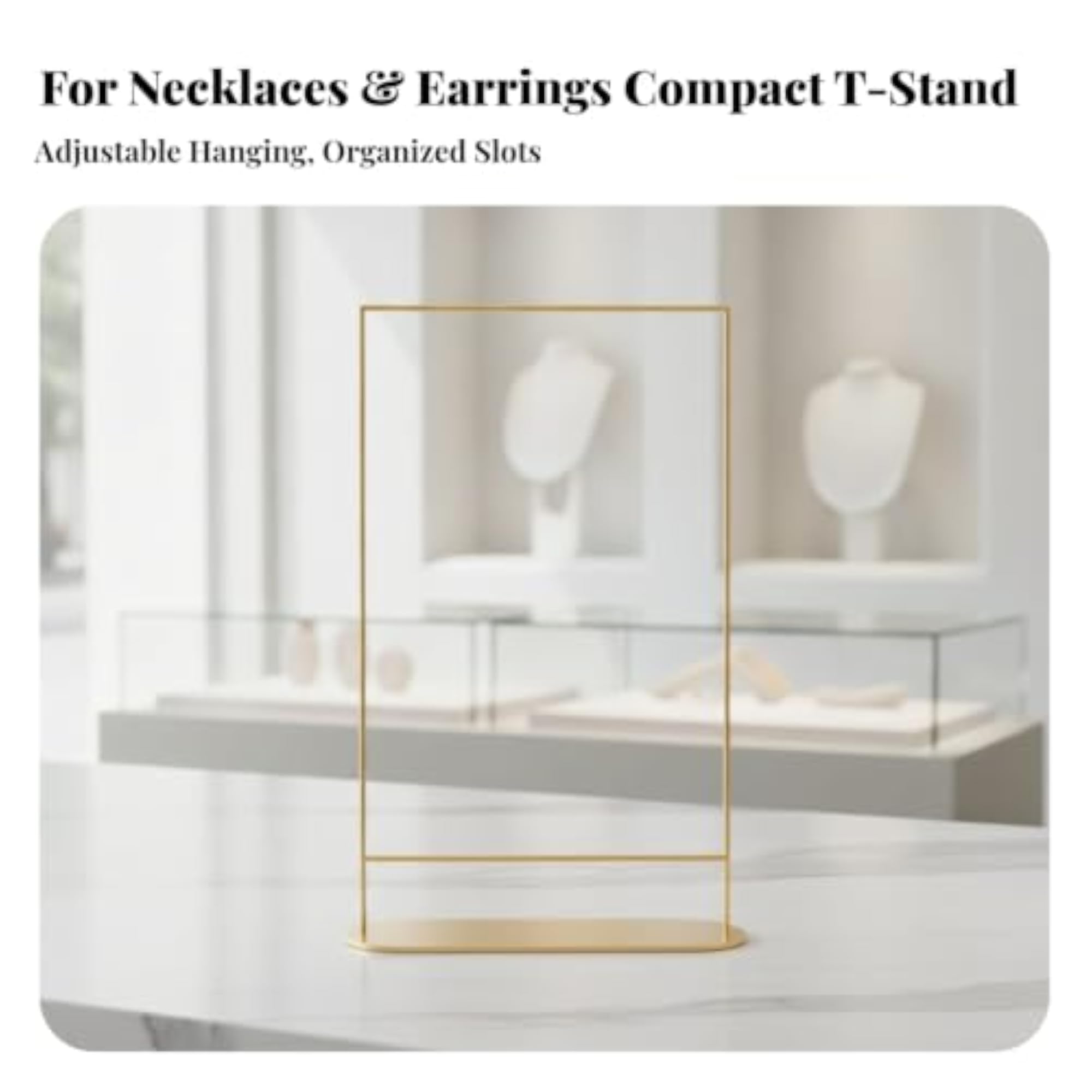 Stainless Steel Metal Jewelry Display Stand with Oval Base