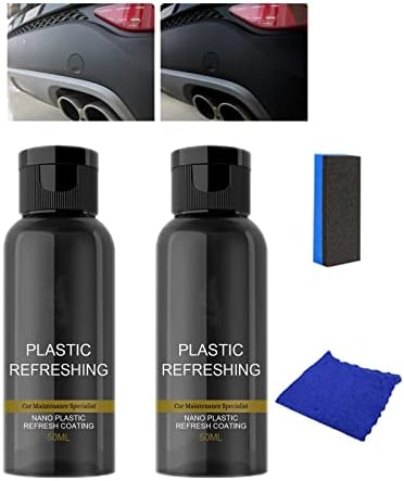 RCSCBC Plastic Revitalizing Coating Agent Set, Plastic Parts Refurbish Agent, Car Plastic Revitalizing Coating Agent, Nano Plastic Refreshing Coating for Car Quick Restorer (50ML,2set)