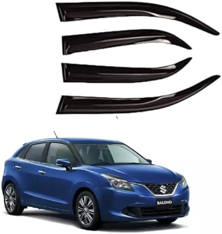Premium Non-Breakable Car Window Door Visor/Rain Guard/Wind Deflector Compatible for (Baleno (2015-2020))