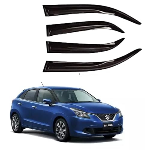 Image of Premium Non-Breakable Car Window Door Visor /Rain Guard /Wind Deflector Compatible for (Baleno (2015-2020))