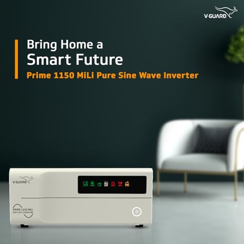 V-Guard Prime 1150 Mili Inverter for Home, Office & Shop | 1000VA / 12V Pure Sine Wave | Multi-Ion & Lithium Battery Compatible | Fast Charging | LED Display | Easy Installation | 3-Year Warranty view 2