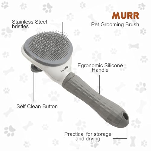 Cat Grooming Brush, Dog Deshedding Tool, Self Cleaning Slicker Brush, Pet Hair Remover, Grooming Comb For Pets - Image 3